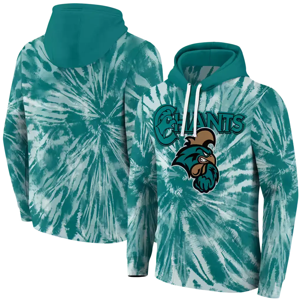 coastal carolina chanticleers tie dye pattern green hoodie fashion forward coastal carolina chanticleers tie dye pattern green hoodie fashion forward
