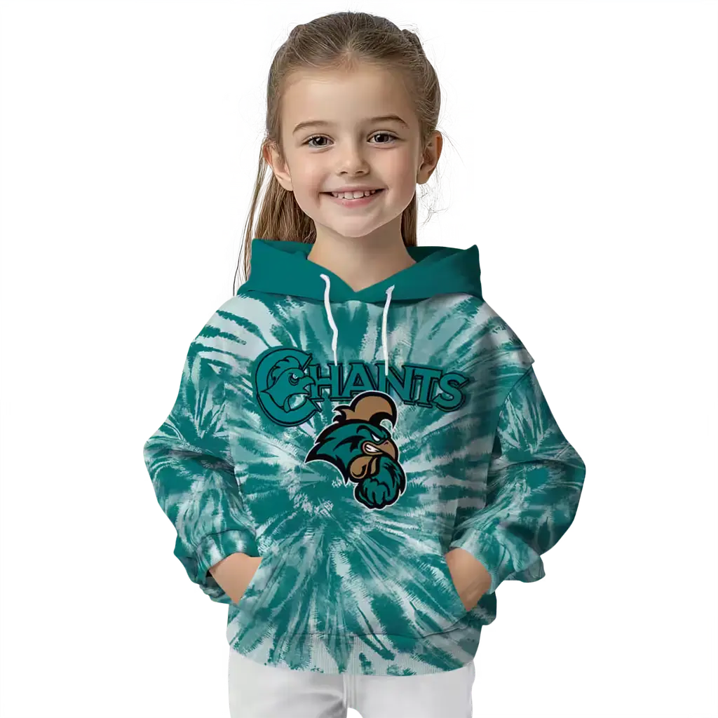 coastal carolina chanticleers tie dye pattern green hoodie top rated coastal carolina chanticleers tie dye pattern green hoodie top rated