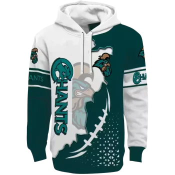 coastal carolina chanticleers triangular pattern green white hoodie best selling