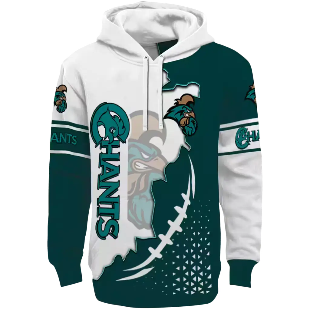 coastal carolina chanticleers triangular pattern green white hoodie best selling coastal carolina chanticleers triangular pattern green white hoodie best selling