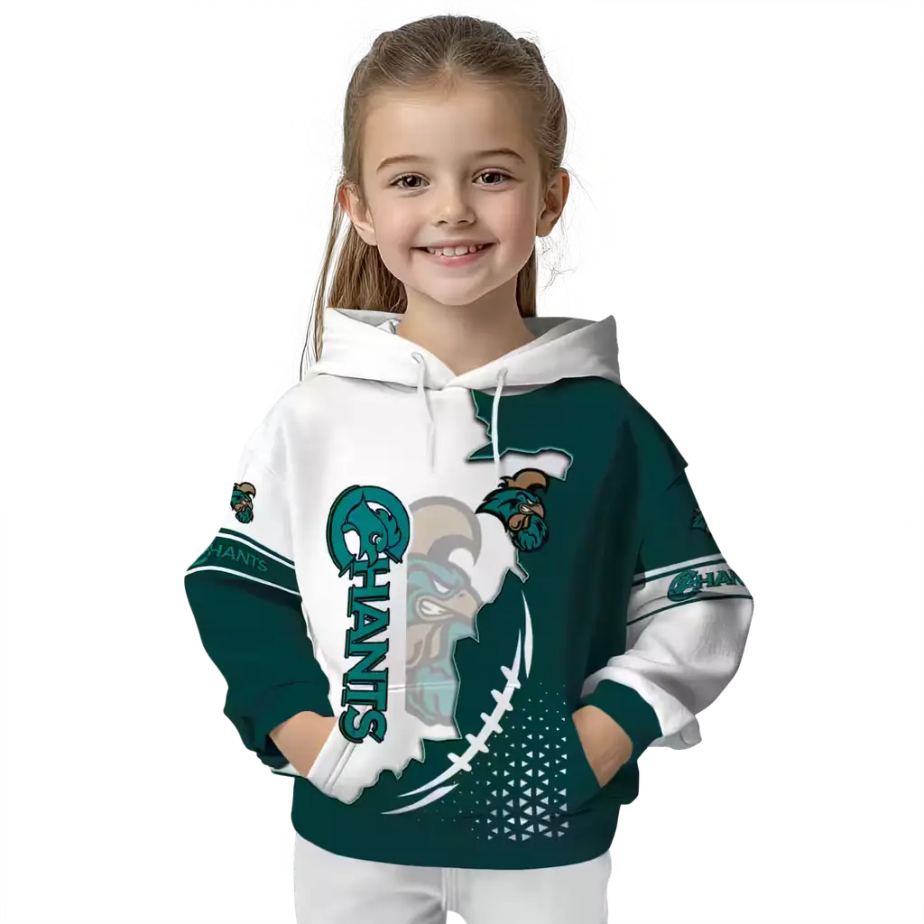 coastal carolina chanticleers triangular pattern green white hoodie top rated coastal carolina chanticleers triangular pattern green white hoodie top rated