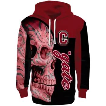colgate raiders skull motif maroon black hoodie best selling