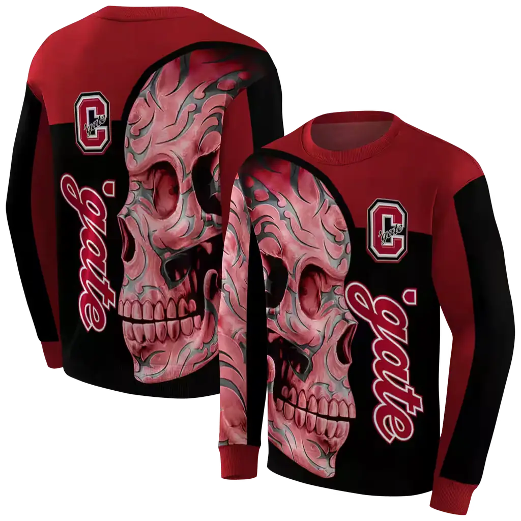 colgate raiders skull motif maroon black hoodie premium grade colgate raiders skull motif maroon black hoodie premium grade