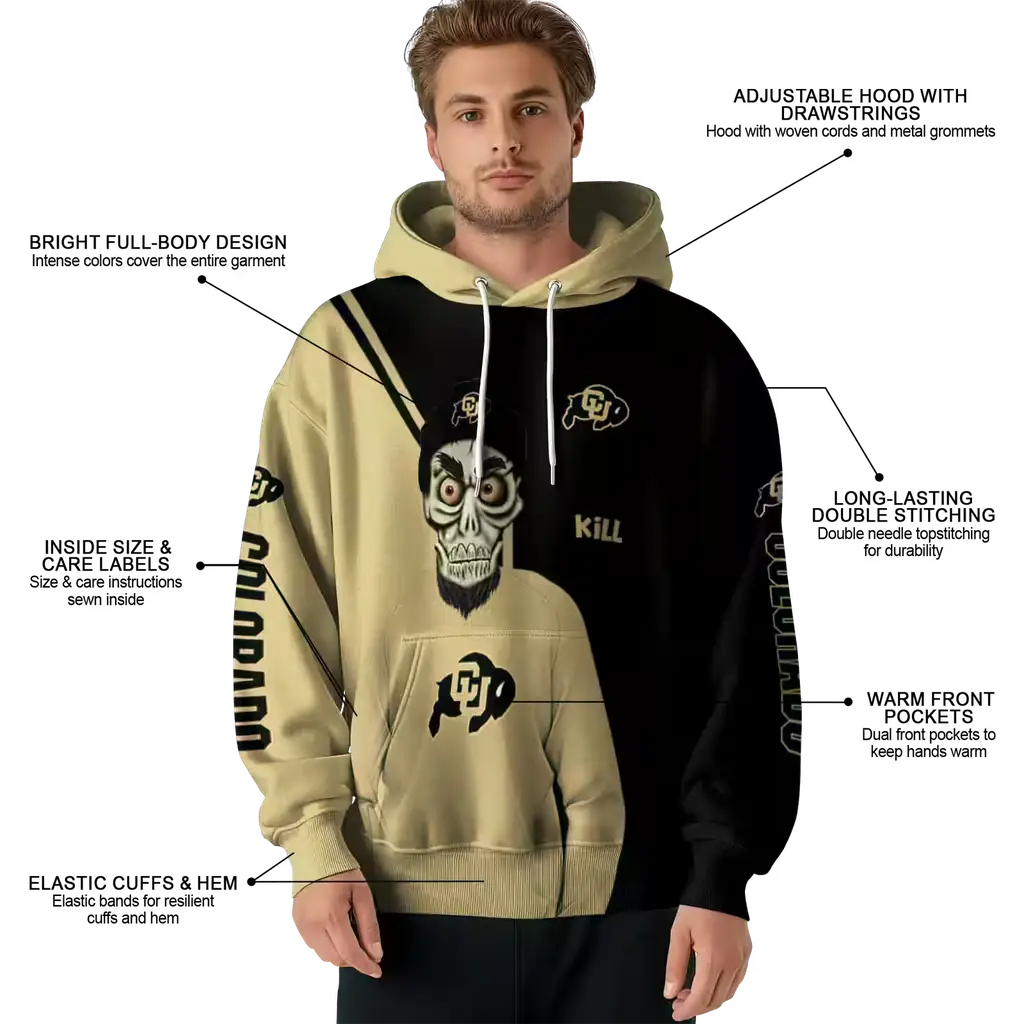 colorado buffaloes achmed skull gold hoodie latest model colorado buffaloes achmed skull gold hoodie latest model