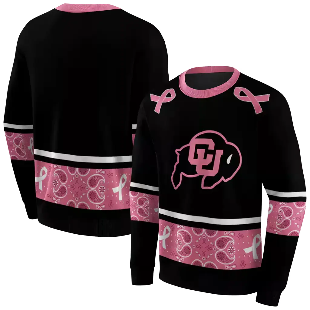 colorado buffaloes awareness ribbon black pink hoodie premium grade colorado buffaloes awareness ribbon black pink hoodie premium grade