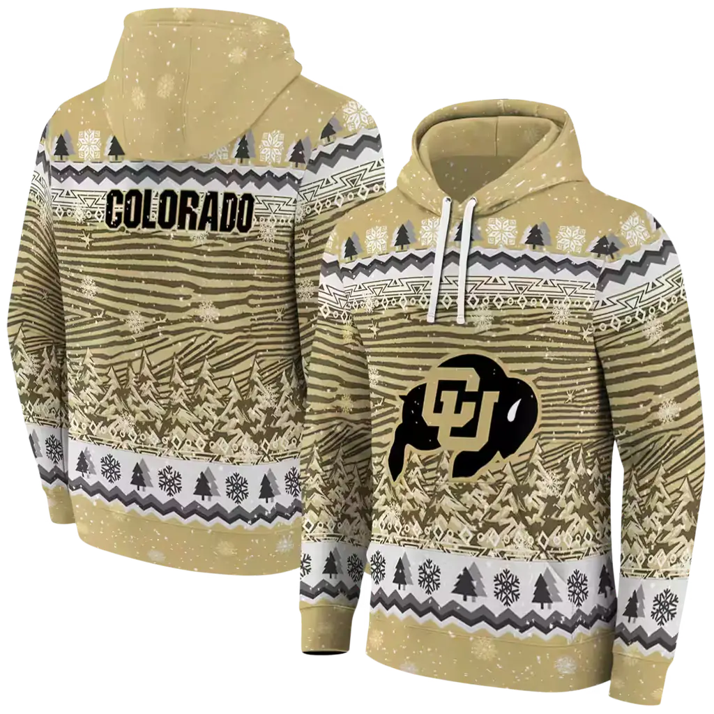 colorado buffaloes christmas trees gold hoodie fashion forward colorado buffaloes christmas trees gold hoodie fashion forward