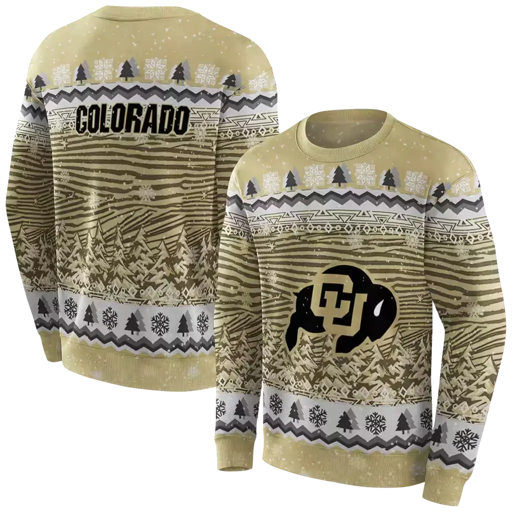 colorado buffaloes christmas trees gold hoodie premium grade colorado buffaloes christmas trees gold hoodie premium grade