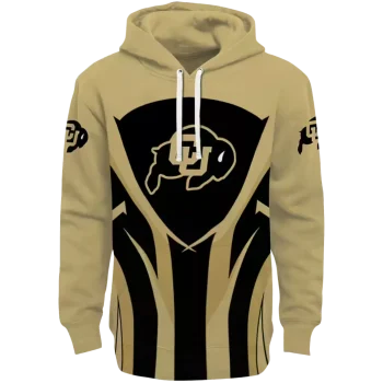 colorado buffaloes concentric lines gold black hoodie best selling