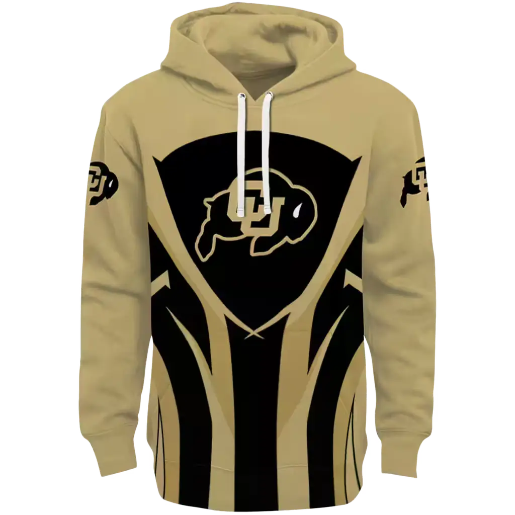 colorado buffaloes concentric lines gold black hoodie best selling colorado buffaloes concentric lines gold black hoodie best selling
