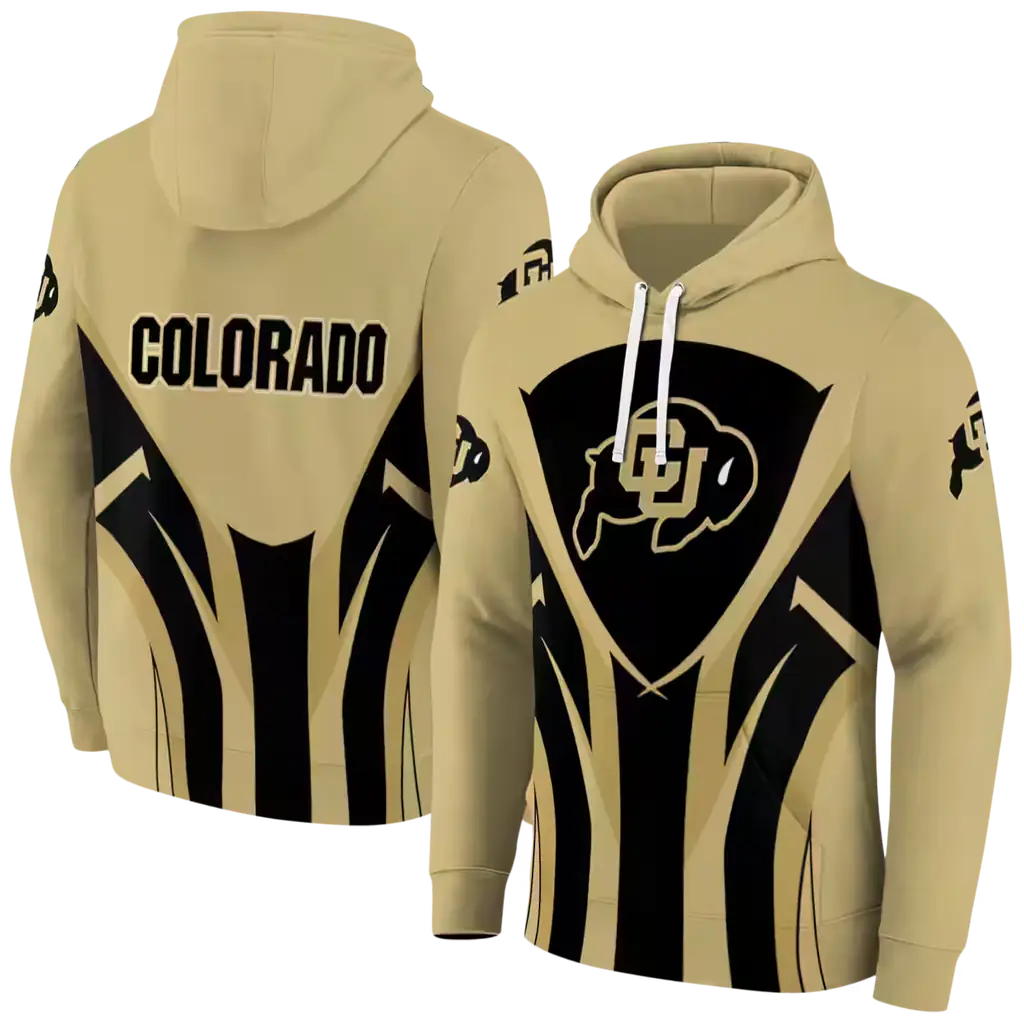 colorado buffaloes concentric lines gold black hoodie fashion forward colorado buffaloes concentric lines gold black hoodie fashion forward