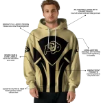 colorado buffaloes concentric lines gold black hoodie best selling