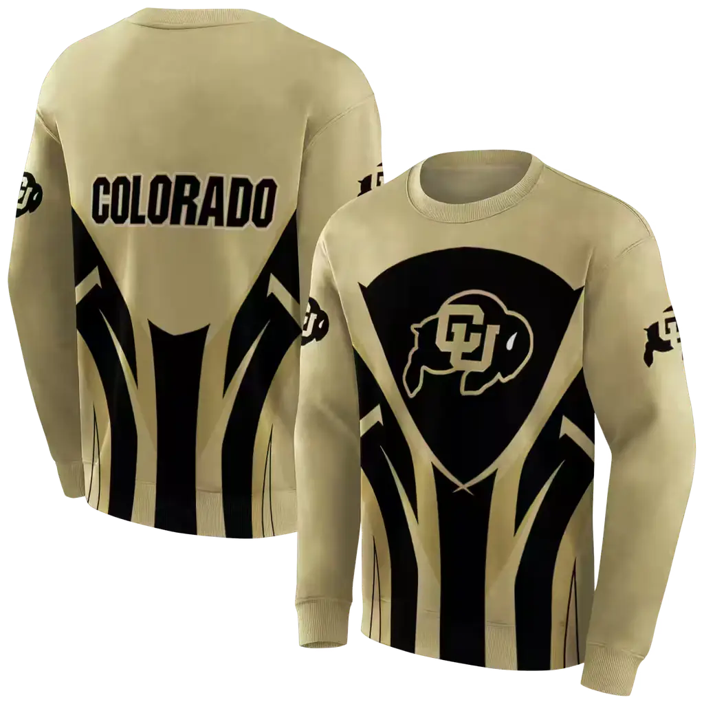 colorado buffaloes concentric lines gold black hoodie premium grade colorado buffaloes concentric lines gold black hoodie premium grade