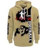 colorado buffaloes football heartbeat gold hoodie best selling