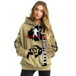 colorado buffaloes football heartbeat gold hoodie best selling
