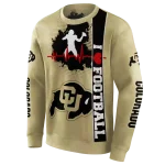 colorado buffaloes football heartbeat gold hoodie best selling