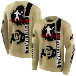 colorado buffaloes football heartbeat gold hoodie best selling