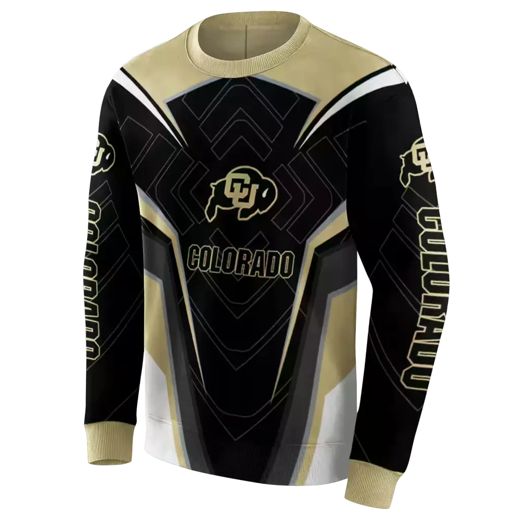 colorado buffaloes futuristic pattern gold black hoodie new arrival colorado buffaloes futuristic pattern gold black hoodie new arrival