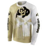 colorado buffaloes graphic punisher gold white hoodie best selling