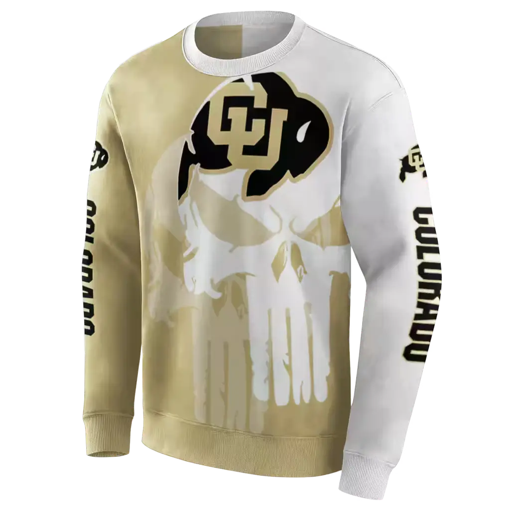 colorado buffaloes graphic punisher gold white hoodie new arrival colorado buffaloes graphic punisher gold white hoodie new arrival