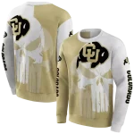 colorado buffaloes graphic punisher gold white hoodie best selling