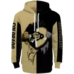 colorado buffaloes heartbeat graphic gold hoodie best selling