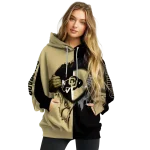 colorado buffaloes heartbeat graphic gold hoodie best selling