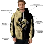 colorado buffaloes heartbeat graphic gold hoodie best selling