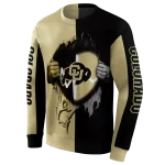 colorado buffaloes heartbeat graphic gold hoodie best selling