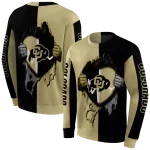 colorado buffaloes heartbeat graphic gold hoodie best selling