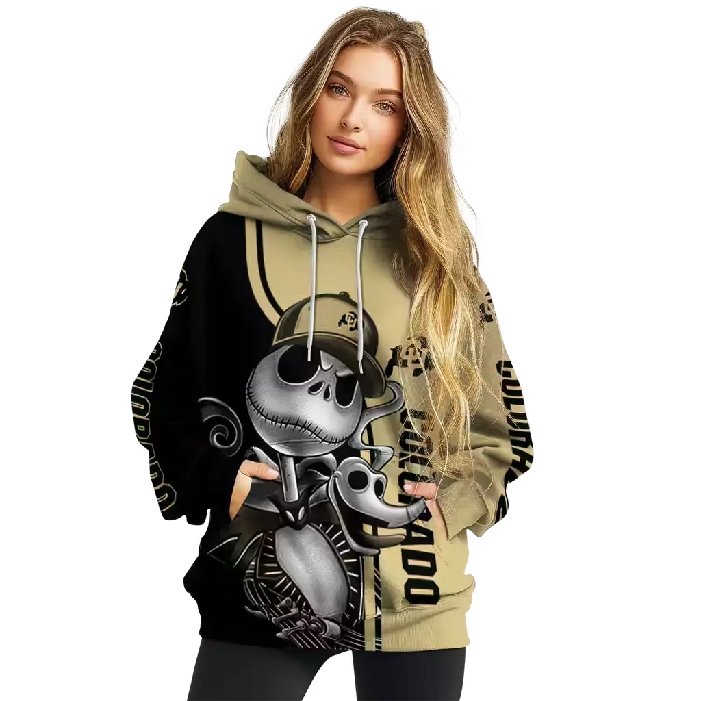 colorado buffaloes jack skellington gold hoodie high quality colorado buffaloes jack skellington gold hoodie high quality