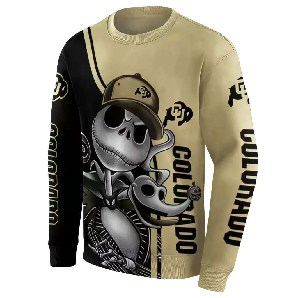 colorado buffaloes jack skellington gold hoodie new arrival colorado buffaloes jack skellington gold hoodie new arrival