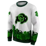 colorado buffaloes lucky motif white green hoodie best selling
