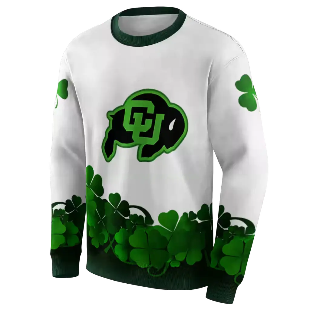 colorado buffaloes lucky motif white green hoodie new arrival colorado buffaloes lucky motif white green hoodie new arrival