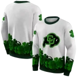 colorado buffaloes lucky motif white green hoodie best selling