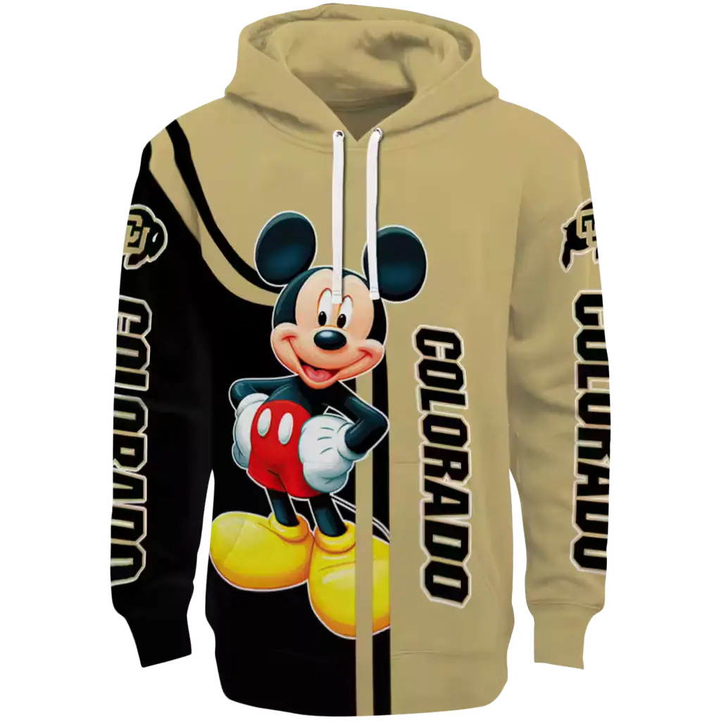 colorado buffaloes mickey mouse gold black hoodie best selling colorado buffaloes mickey mouse gold black hoodie best selling