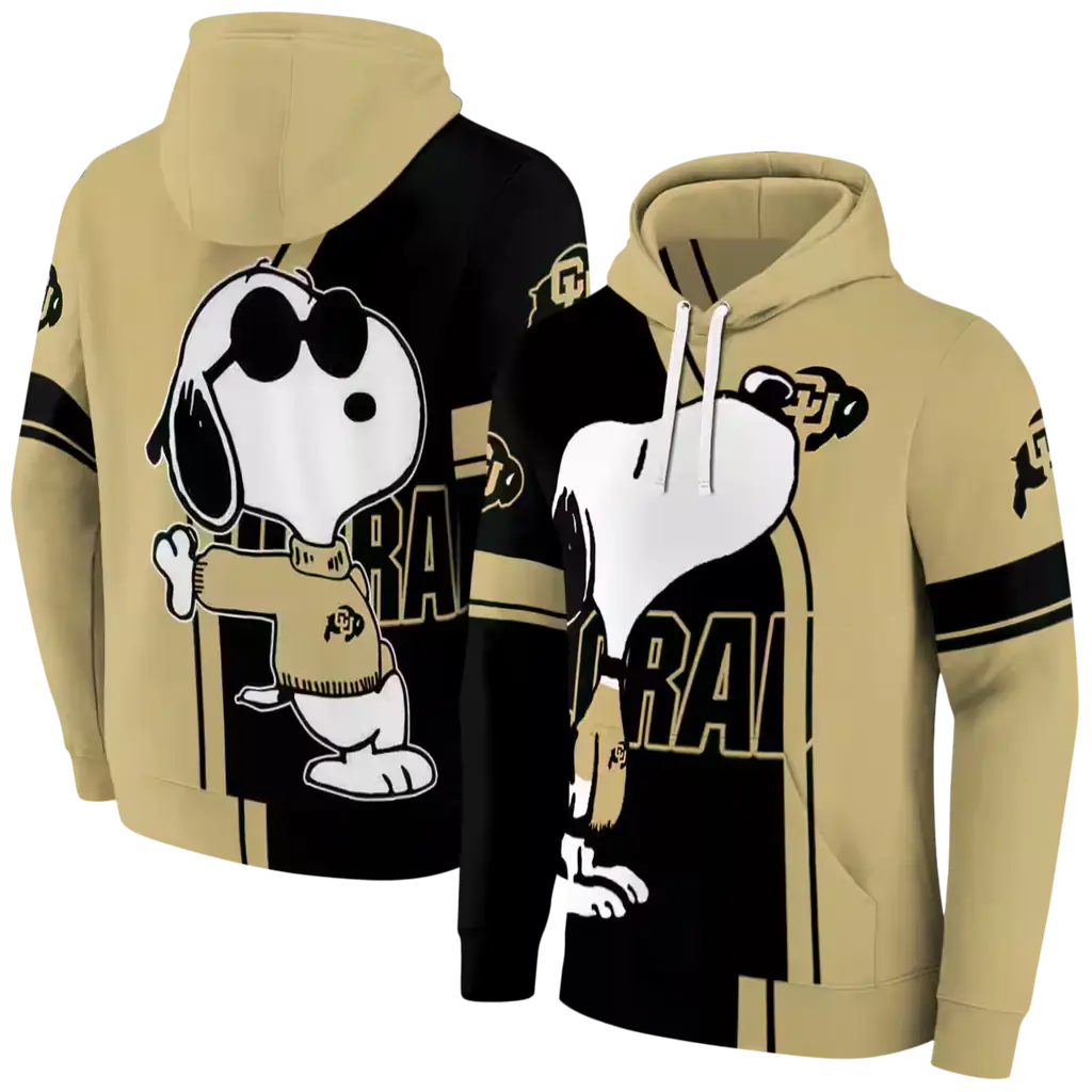 colorado buffaloes playful snoopy gold hoodie fashion forward colorado buffaloes playful snoopy gold hoodie fashion forward