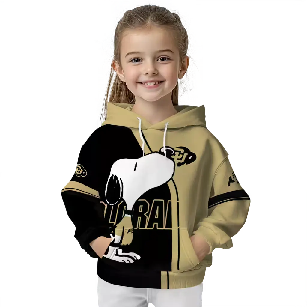 colorado buffaloes playful snoopy gold hoodie top rated colorado buffaloes playful snoopy gold hoodie top rated