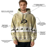 colorado buffaloes reindeer motif gold hoodie best selling