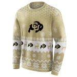 colorado buffaloes reindeer motif gold hoodie best selling