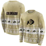colorado buffaloes reindeer motif gold hoodie best selling