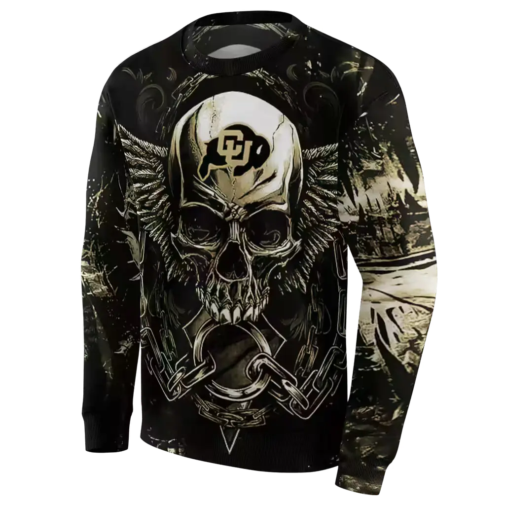 colorado buffaloes skull artwork gold black hoodie new arrival colorado buffaloes skull artwork gold black hoodie new arrival