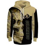 colorado buffaloes skull motif gold black hoodie best selling