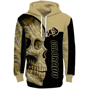 colorado buffaloes skull motif gold black hoodie best selling