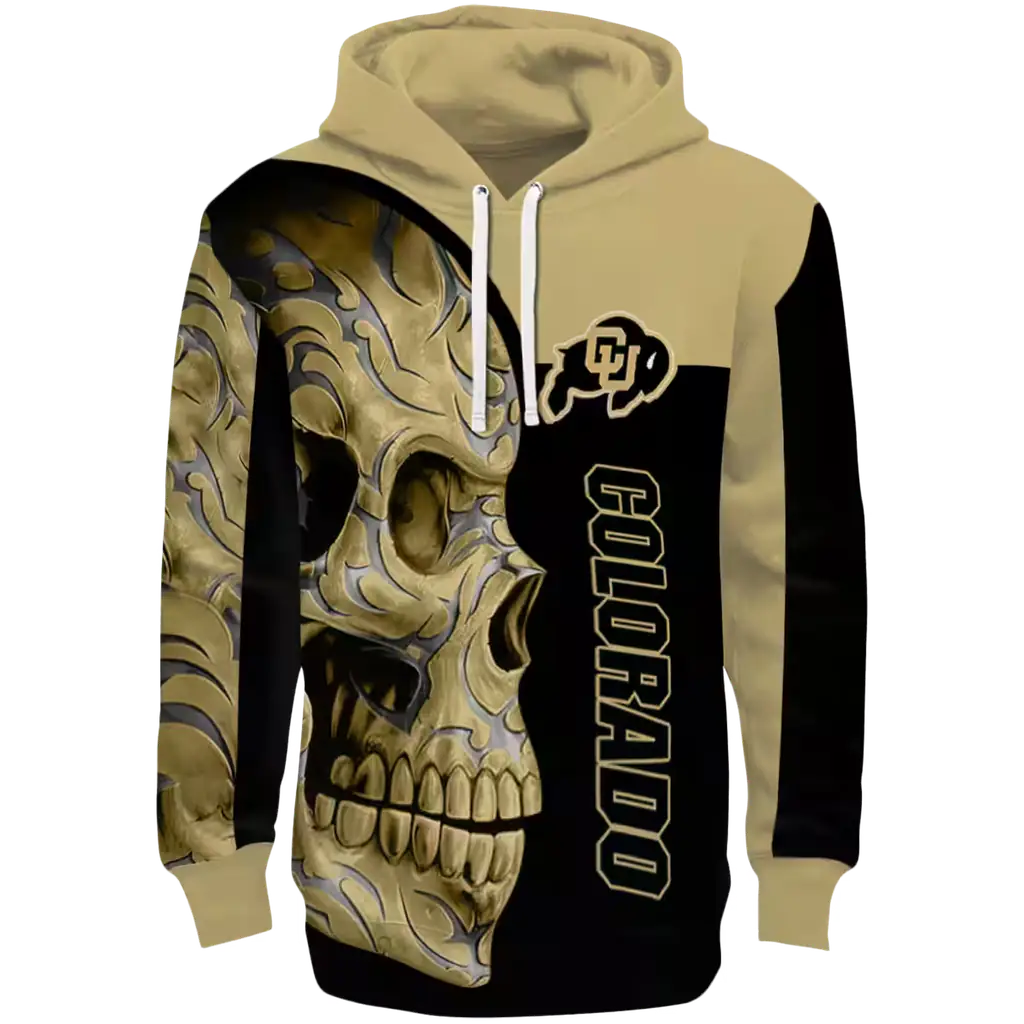 colorado buffaloes skull motif gold black hoodie best selling colorado buffaloes skull motif gold black hoodie best selling