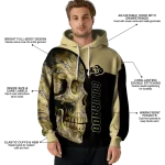 colorado buffaloes skull motif gold black hoodie best selling