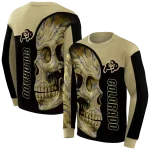 colorado buffaloes skull motif gold black hoodie best selling
