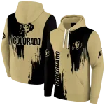 colorado buffaloes splatter effect gold hoodie best selling