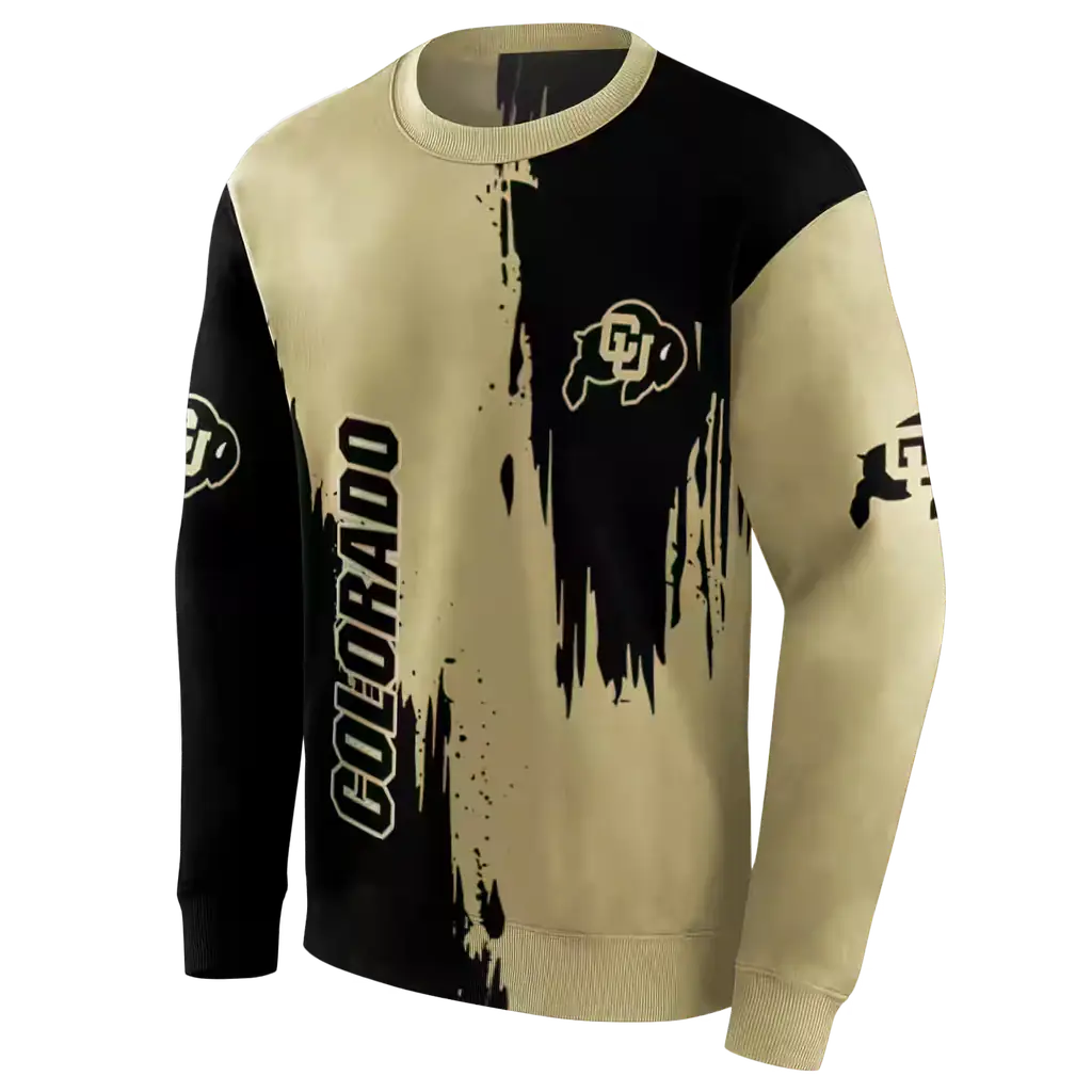 colorado buffaloes splatter effect gold hoodie new arrival colorado buffaloes splatter effect gold hoodie new arrival