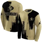 colorado buffaloes splatter effect gold hoodie best selling