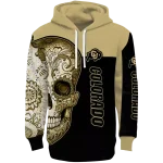 colorado buffaloes sugar skull gold black hoodie best selling